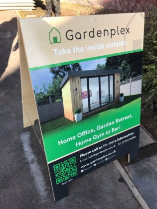 gardenplex sign placed at customers house