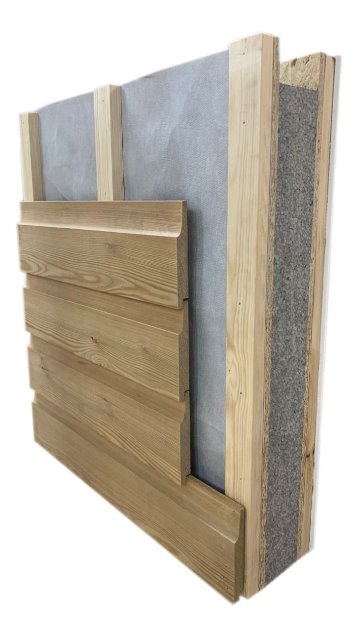 gardenplex wall section example with birch cladding