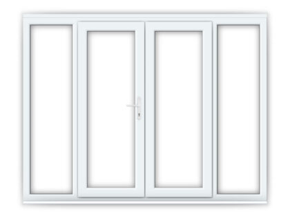 white french door with wide sidelight